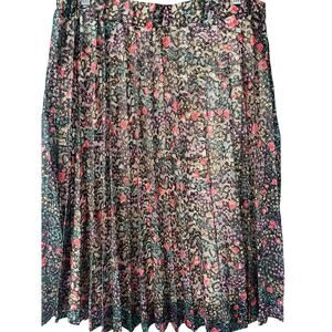 NWT Sz L Pleated Floral Lace Skirt w Elastic Waist Cottagecore Whimsigoth